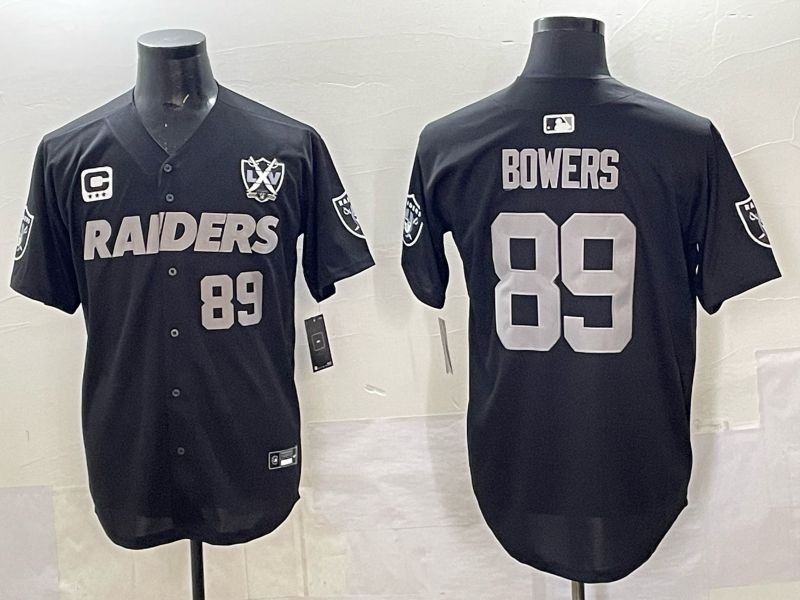 Men 2025 Oakland Raiders #89 Bowers Black Joint Name Nike Limited NFL Jersey style 820->baltimore orioles->MLB Jersey